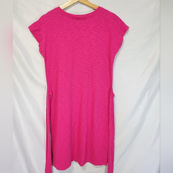 J. Crew Factory Pink Tie-waist Cotton Casual Mini T-shirt Dress Effortless-chic - Picture 11 of 13
